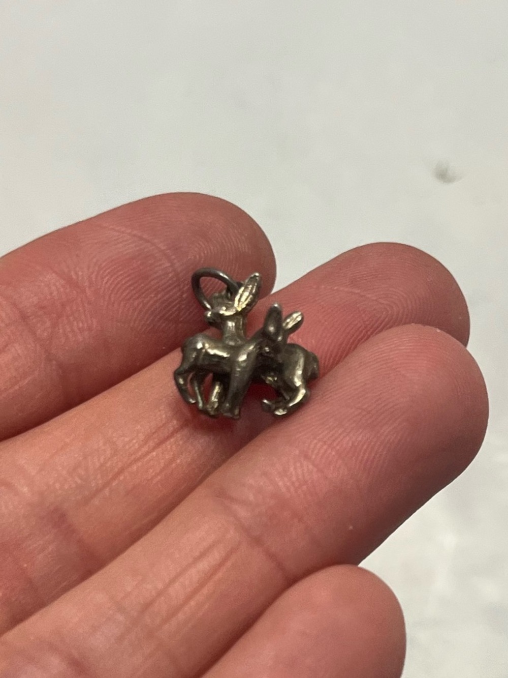 Vintage silver burros donkey charm